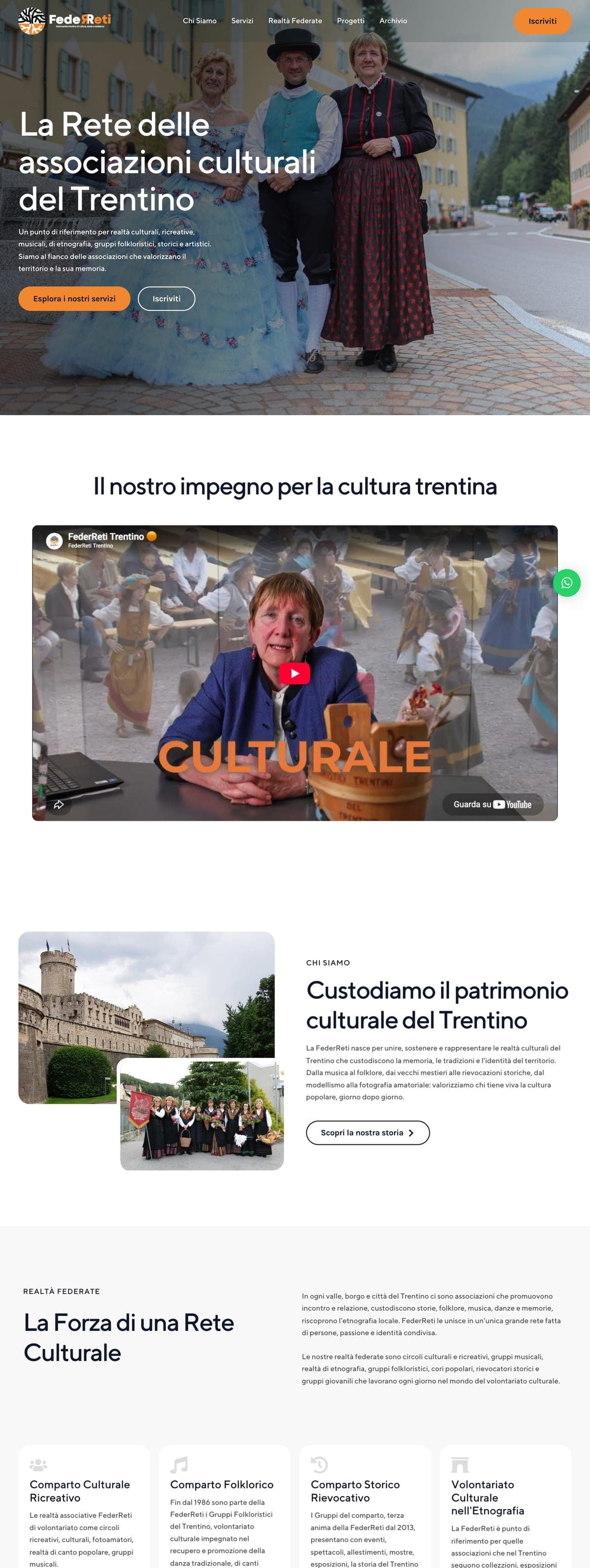 Il sito federretitrentino.it: la rete delle associazioni culturali del Trentino, i servizi e i progetti