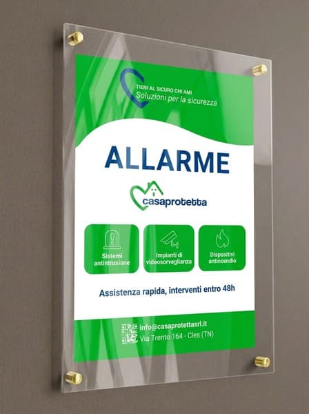 Targa di certificazione da esterno Casa Protetta in plexiglass