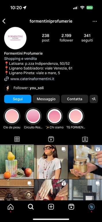 Profilo Instagram Formentini a maggio 2024: 2.199 follower