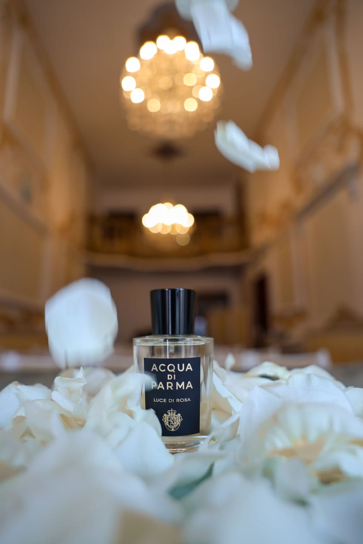 Acqua di Parma tra i fiori bianchi nella boutique
