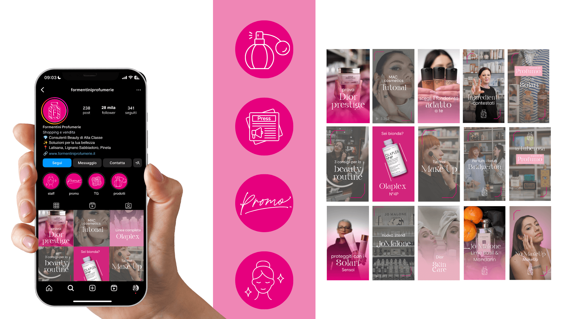 Il profilo Instagram Formentini: 28 mila follower, storie in evidenza e griglia di contenuti