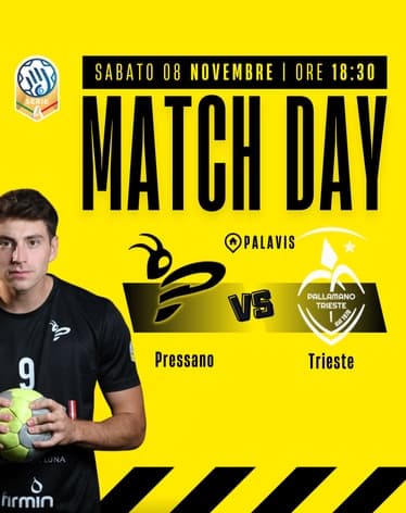 Grafica social Pallamano Pressano con il calendario delle partite