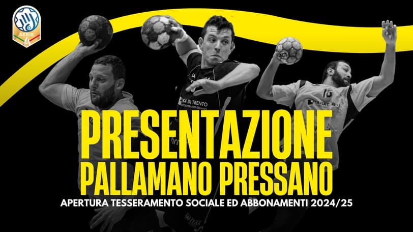 Grafica di presentazione della squadra Pallamano Pressano